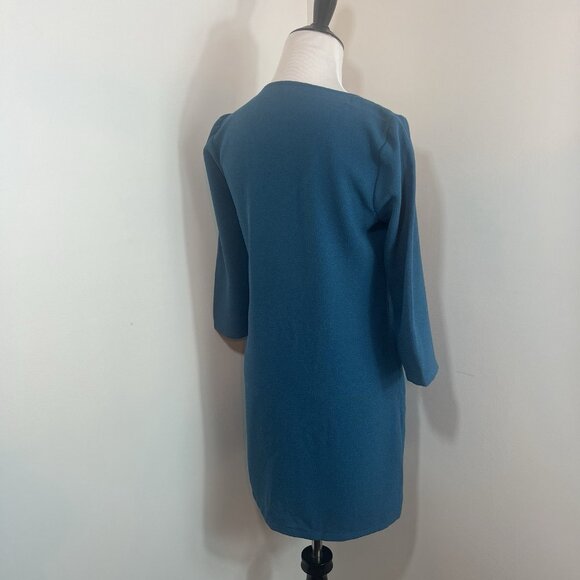 Jack by BB Dakota V Neck Shift Dress Teal Mod Retro size XS - Picture 3 of 12
